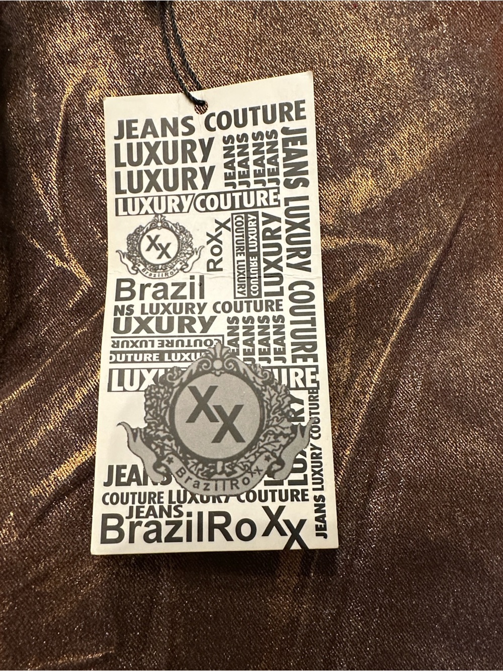 Brazil Roxx Women’s Rust-Brown Metallic Wash Jeans - Picture 3 of 13